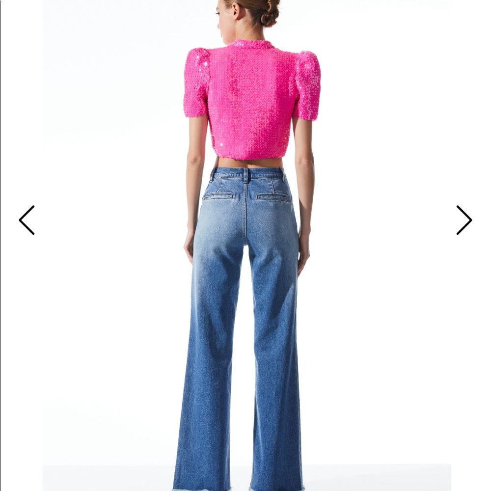 Alice + Olivia ‘Sherryl Sequin Jacket’ in French Rose size medium - Picture 3 of 7